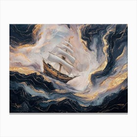 Ship In the Storm Canvas Print