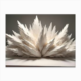 A Large, White, 3d Sculpture Of A Spiky, Organic Shape, Resembling A Crown Or A Flower Canvas Print