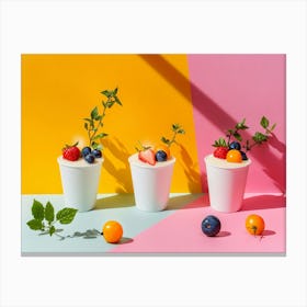 Three Cups Of Fruit Canvas Print