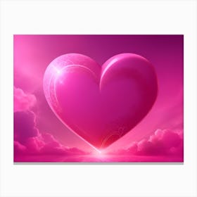 A Glowing Pink Heart Vibrant Horizontal Composition 75 Canvas Print