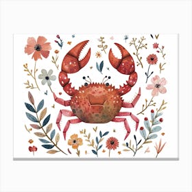 Little Floral Crab 4 Canvas Print