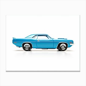 Toy Car 70 Plymouth Barracuda Blue Canvas Print