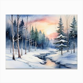 Winter Landscape Painting 1 Canvas Print