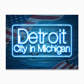 Detroit City In Michigan Canvas Print