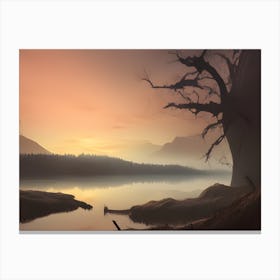 Sunset By The Lake Canvas Print