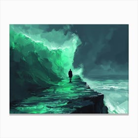 Man Standing On A Cliff 6 Canvas Print