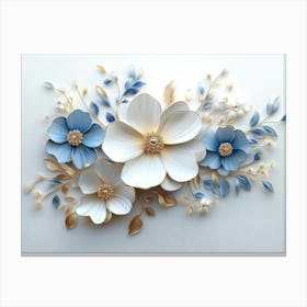 Blue And White Flowers Canvas Print