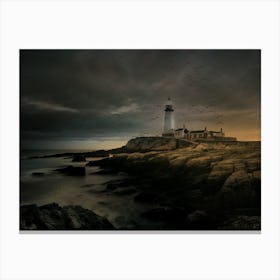 Lighthouse At Dusk Canvas Print
