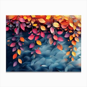 Elegant Colorful With Vibrant Flower Hanging Branches Illustration Background Canvas Print