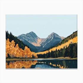 Autumn Colors In The Mountains Rocky Mountains Canvas Print