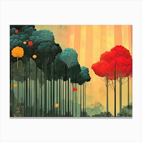 Tree Landscape illustration Canvas Print