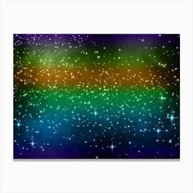 Purple, Green, Gold Shining Star Background Canvas Print