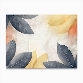 A 3d Featuring Abstract Drawings of Tropical Leaves Canvas Print