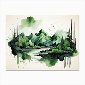 Watercolor Landscape Painting 2 Canvas Print