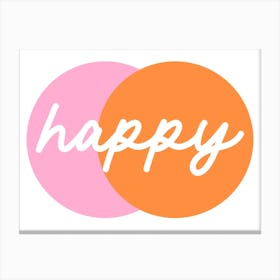 Happy Pink and Orange Circles Canvas Print