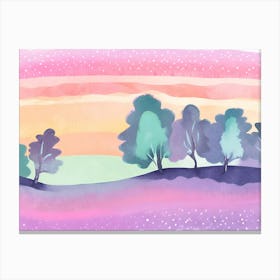 Watercolor Of Trees 2 Canvas Print