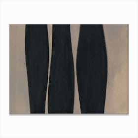 Three Black Shapes Abstract Canvas Print