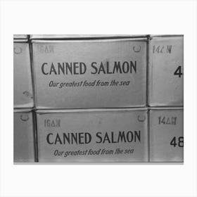 Cases Of Canned Salmon In Warehouse At Astoria, Oregon By Russell Lee Canvas Print