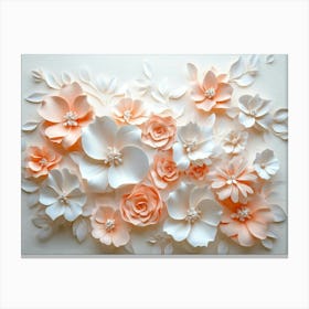 Peach And White Flowers Canvas Print