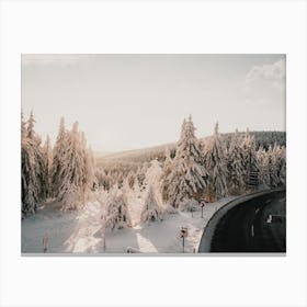 Snowy Winter Roadtrip Canvas Print