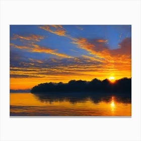 Sunrise Over The River 1 Canvas Print