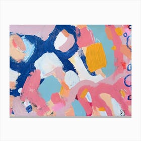Candyfloss Pink Abstract Painting Canvas Print