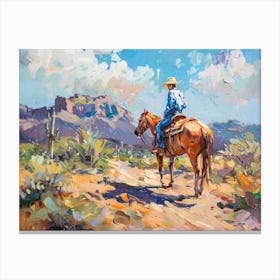 Cowboy In Sonoran Desert Arizona 1 Canvas Print