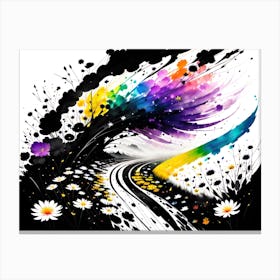 Rainbow Splatter Painting Canvas Print