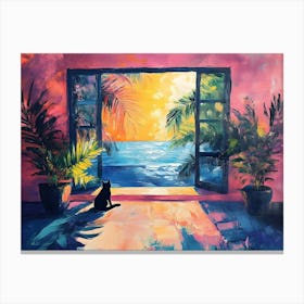 Paradise And A Cat 2 Canvas Print