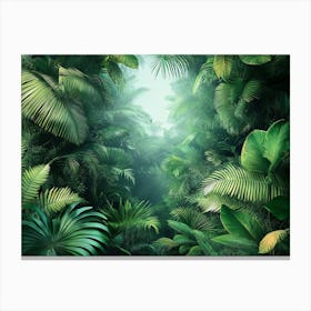 3d Tropical Wild Forest Canvas Print