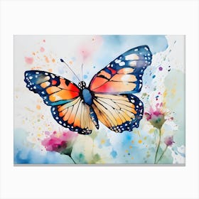 Butterfly Watercolor Painting Canvas Print