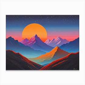 Sunset In The Mountains Canvas Print