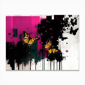 Abstract With Butterflies 1 Canvas Print