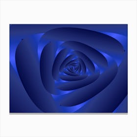 Blue Color Rose Spiral Pattern Canvas Print