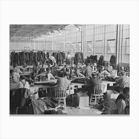 Interior Of Cooperative Garment Factory At Jersey Homesteads, Showing Some Of The Eighty Homesteaders At Their Work Canvas Print