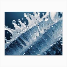 Abstract Image Of A Water Splash, Frozen In Time, Creating A Dynamic And Textured Composition Canvas Print