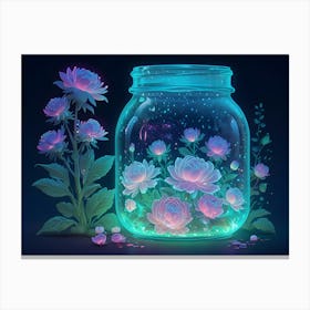 Jar Of Flowers Canvas Print