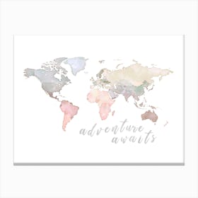 World Map Adventure Awaits No 221 Canvas Print
