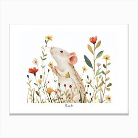 Little Floral Rat 1 Poster Canvas Print