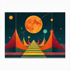 Moon And Stars Canvas Print