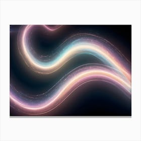 Abstract Image Of Flowing, Iridescent Lines With A Subtle Sparkle Effect, Resembling A Galaxy Or A Nebula Canvas Print