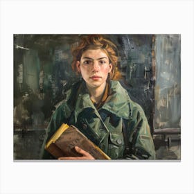 Girl With A Book Canvas Print