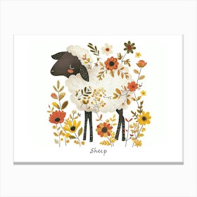 Little Floral Sheep 7 Poster Canvas Print