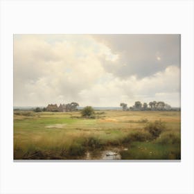 Summer Country Cottage Painting Canvas Print