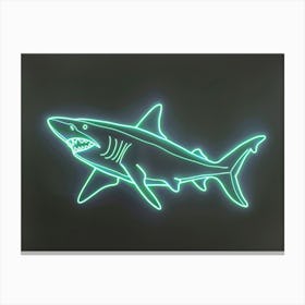 Green Scalloped Hammerhead Neon Shark 7 Canvas Print