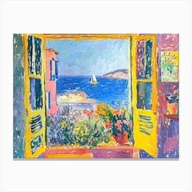 Open Window Boats Matisse Style Landscape Canvas Print