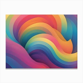 Abstract Image Of A Series Of Wavy, Colorful Lines, Resembling A Rainbow Or A Flowing Stream Canvas Print