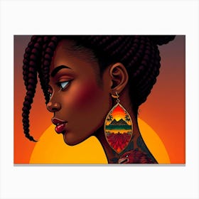 African Woman With Earrings 1 Canvas Print