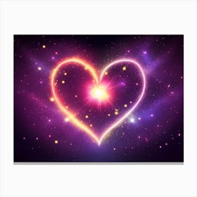 A Colorful Glowing Heart On A Dark Background Horizontal Composition 32 Canvas Print