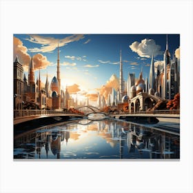 Futuristic Cityscape of Dubai 2 Canvas Print